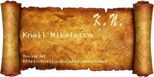 Knall Nikoletta névjegykártya
