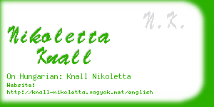 nikoletta knall business card